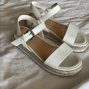 white platform sandals